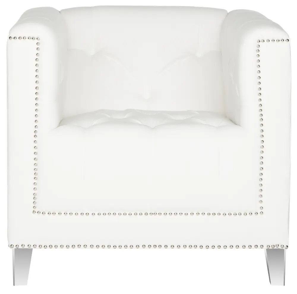 Hollywood Glam Tufted Acrylic Club Chair/White