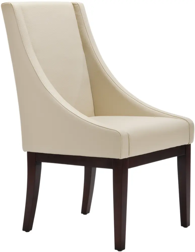 Crème Leather Sloping Armchair