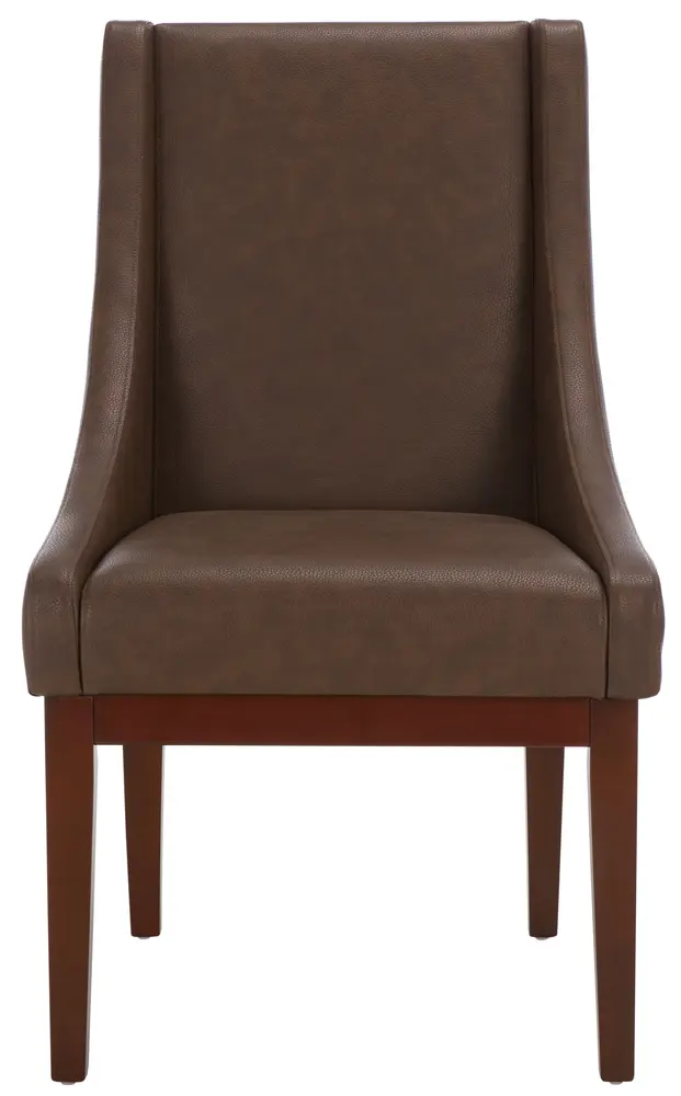 Brown Leather Sloping Armchair