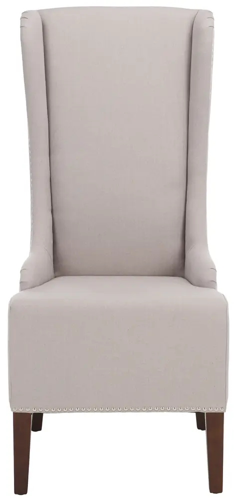Becall 20H Linen Dining Chair   Silver Nail Heads