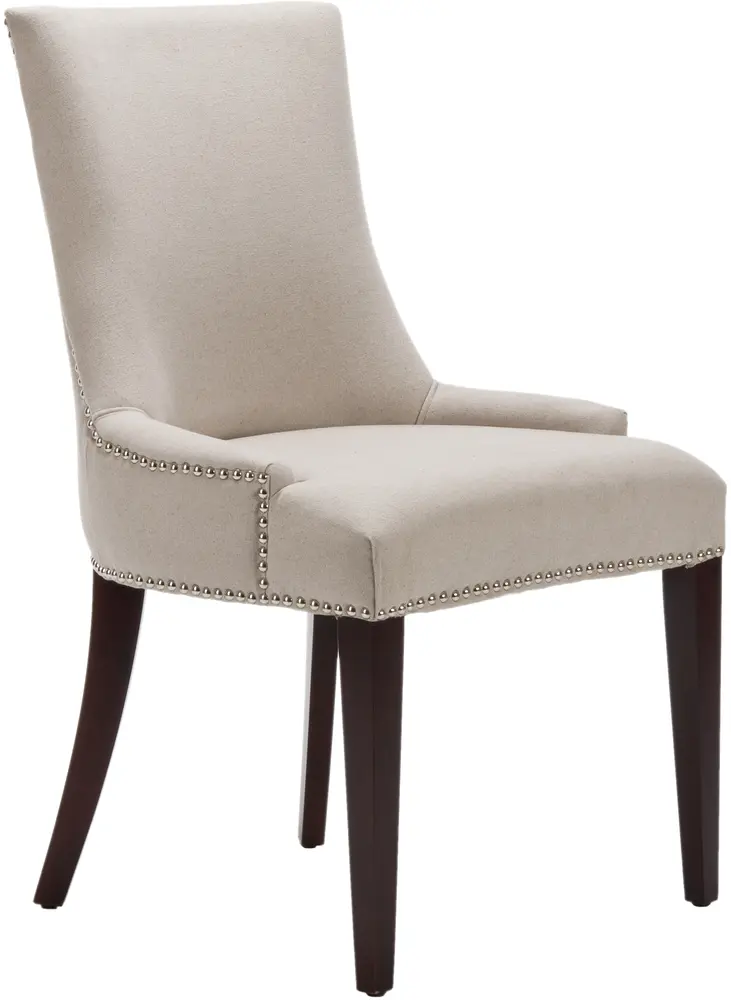 Becca 19H Linen Dining Chair   Silver Nail Heads