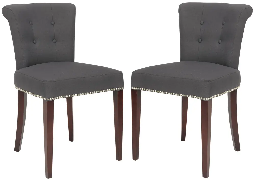Arion 21H Linen Ring Chair   Nickel Nail Heads (Set Of 2)