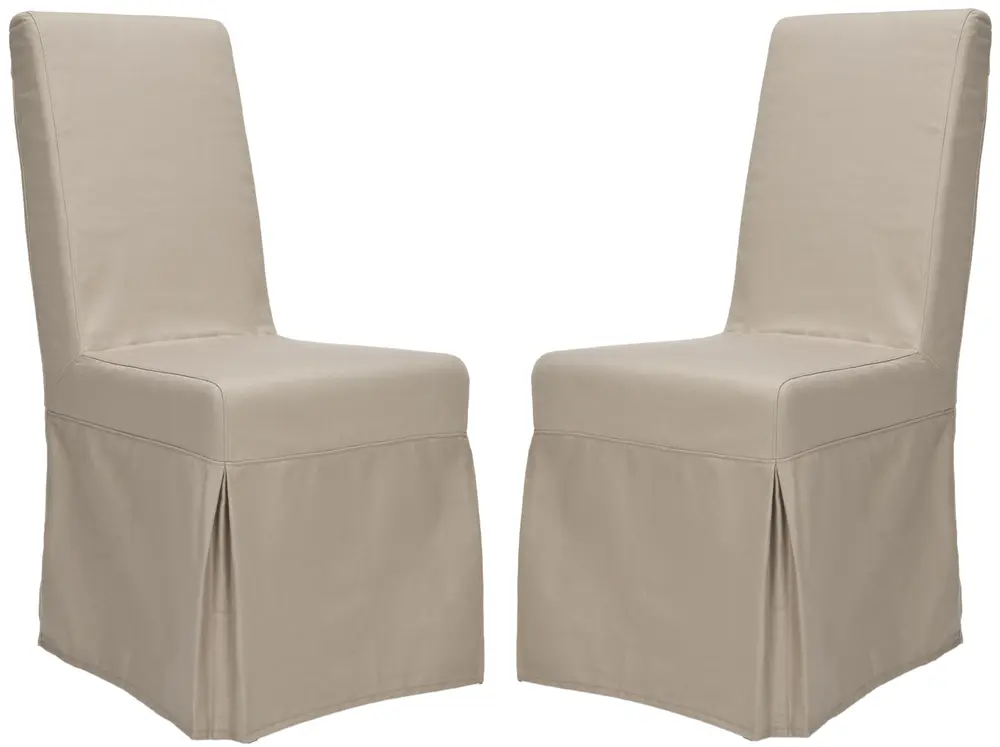 Adrianna 19H Linen Slipcover Chair (Set Of 2)