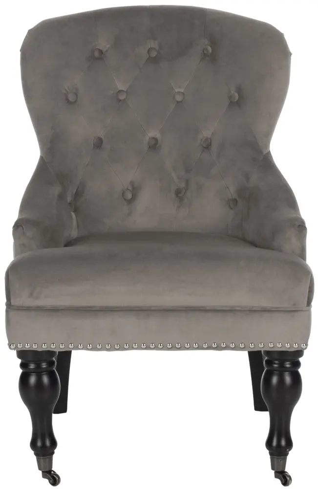 Falcon Tufted Arm Chair W/ Silver Nail Heads