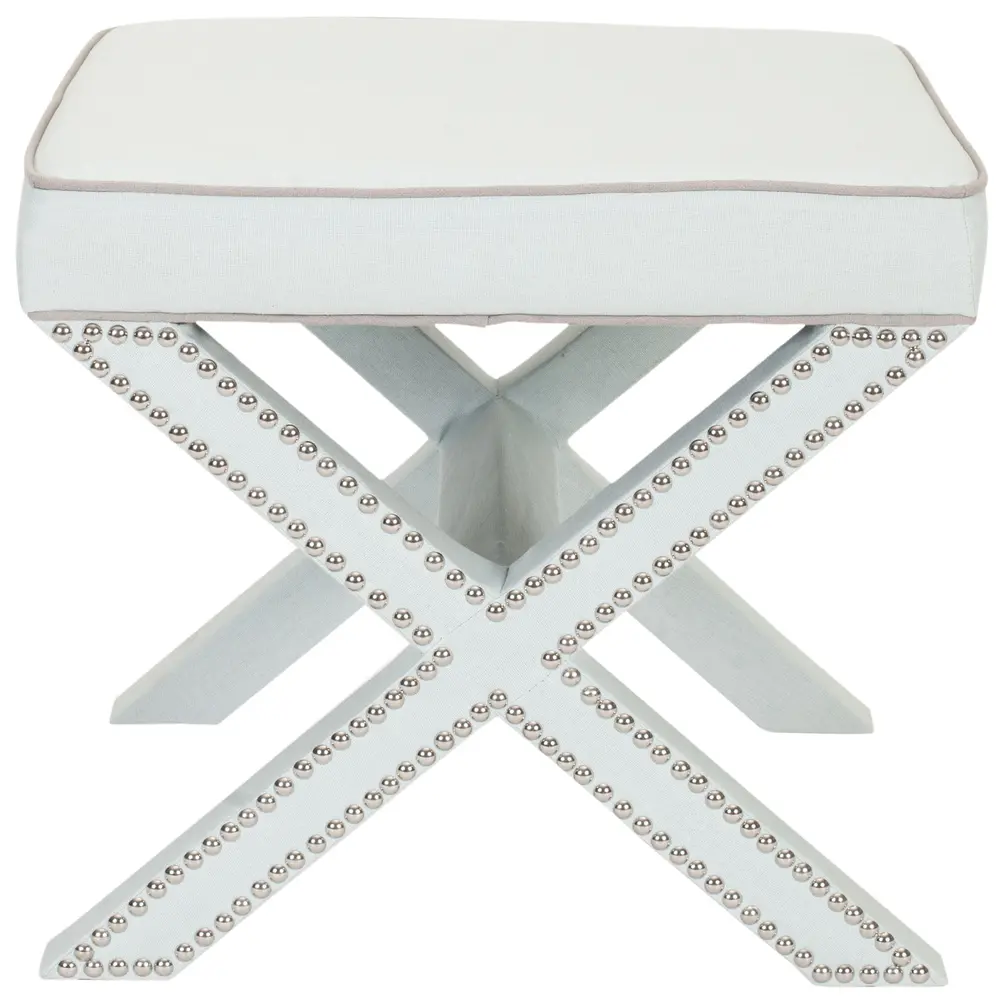 Palmer Ottoman   Silver Nail Heads