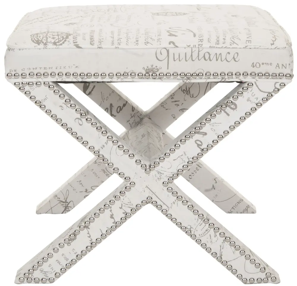 Palmer Ottoman   Silver Nail Heads