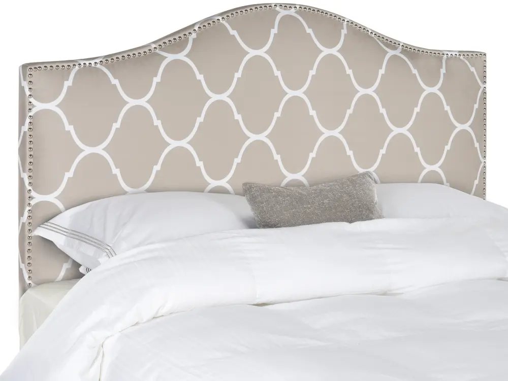 Connie Pearl Lattice Grey Headboard
