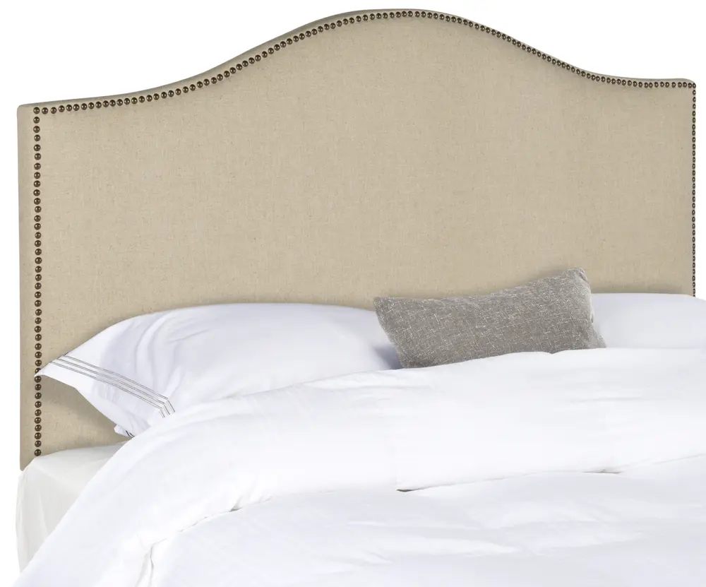 Connie Hemp Headboard   Brass Nail Head