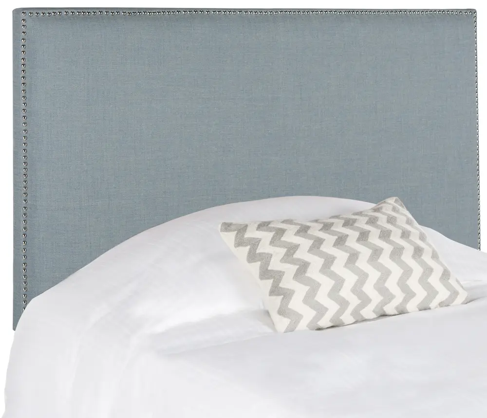 Sydney Sky Blue Headboard   Silver Nail Head