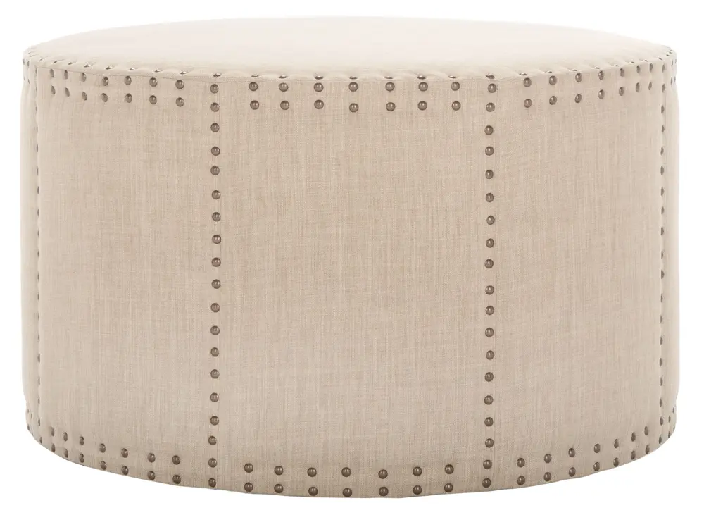 Sherri Cocktail Ottoman   Brass Nail Heads