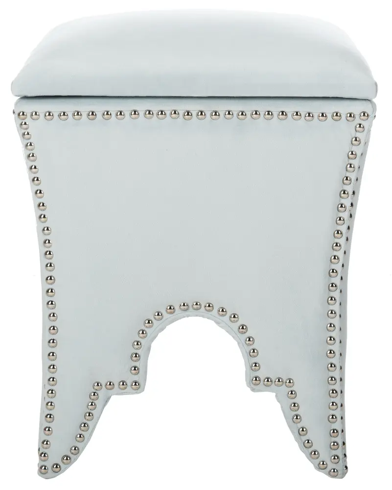 Deidra Ottoman   Silver Nail Heads