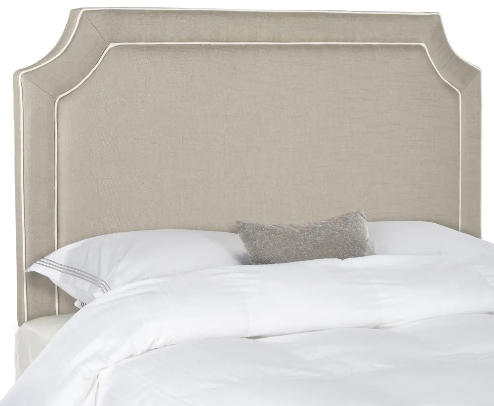 Dane Oyester & White Piping Headboard