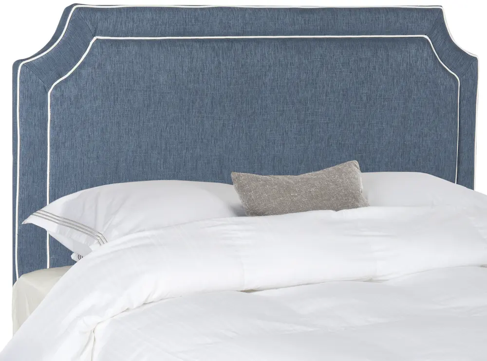 Dane Denim Blue & White Piping Headboard