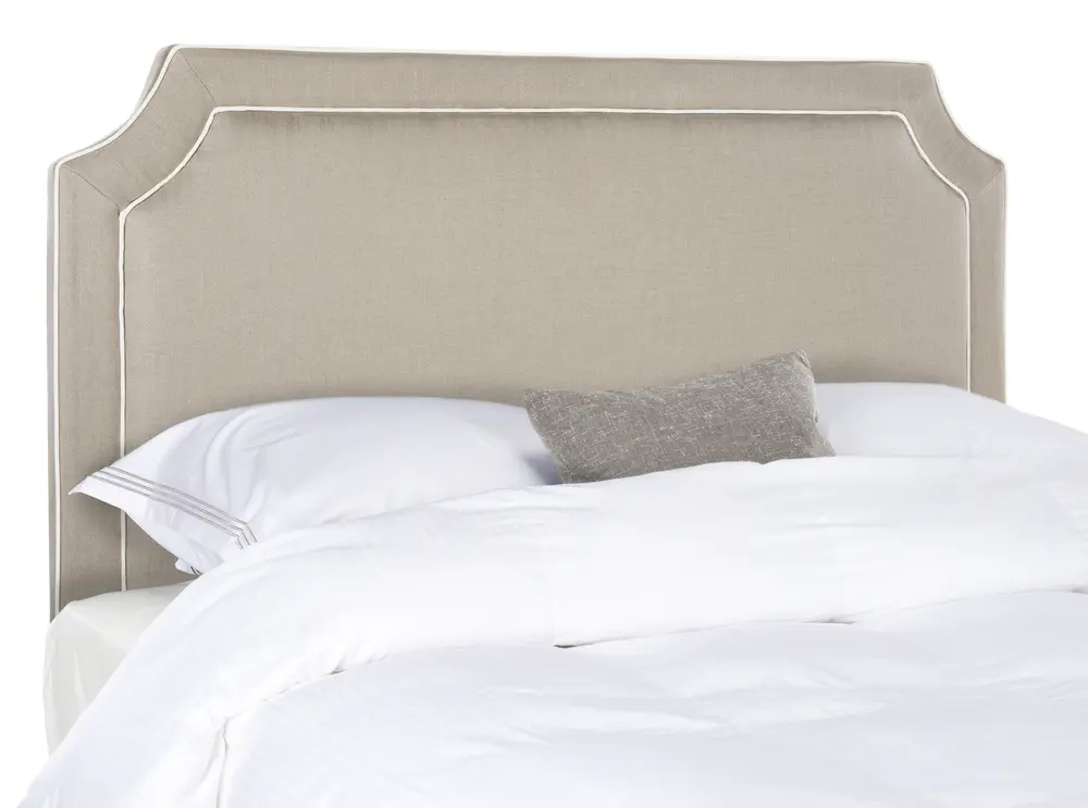 Dane Oyester & White Piping Headboard