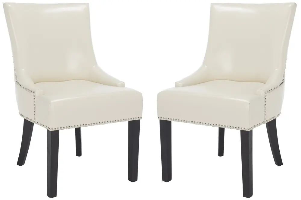 Lotus 19H Kd Side Chair (Set Of 2)   Silver Nail Heads