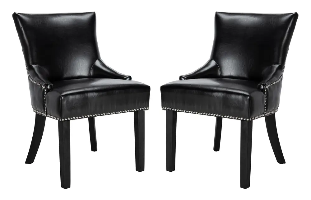 Lotus 19H Kd Side Chair (Set Of 2)   Silver Nail Heads