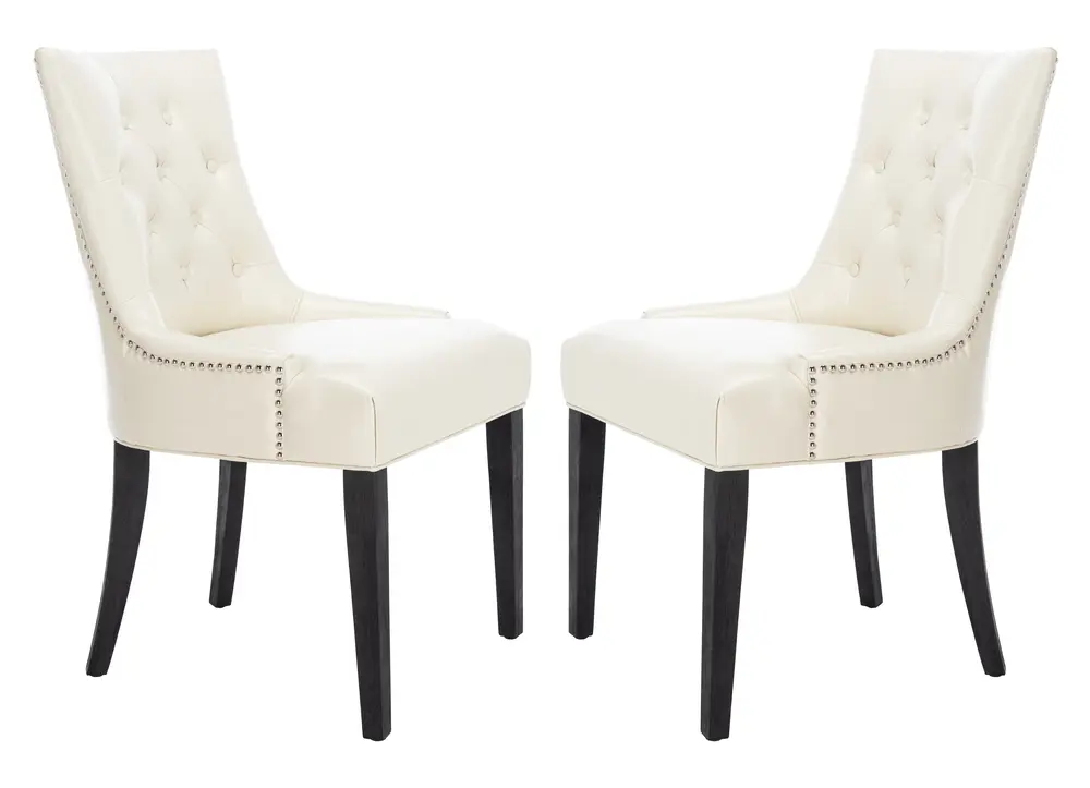 Abby 19H Tufted Side Chairs (Set Of 2)   Silver Nail Heads