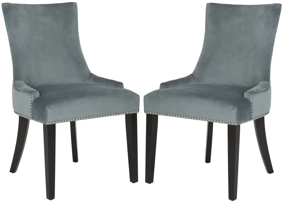 Lester 19H  Dining Chair  (Set Of 2)   Silver Nail Heads