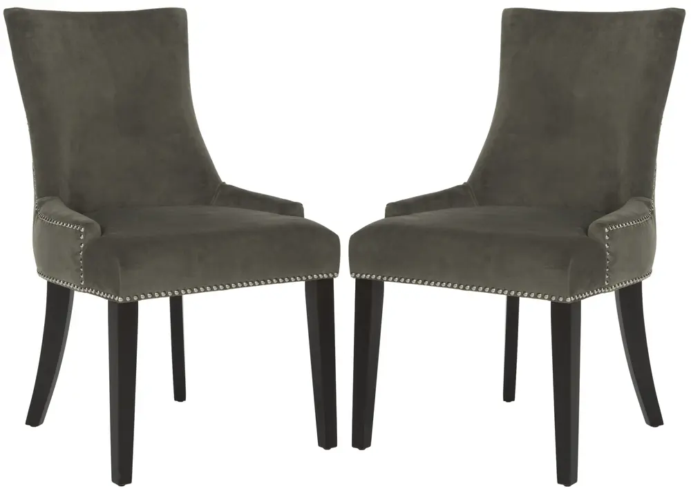 Lester 19H  Dining Chair  (Set Of 2)   Silver Nail Heads