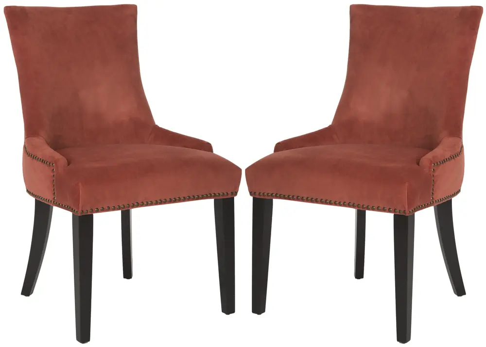 Lester 19H  Dining Chair  (Set Of 2)   Brass Nail Heads