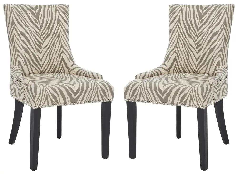 Lester 19H  Dining Chair  (Set Of 2)   Silver Nail Heads