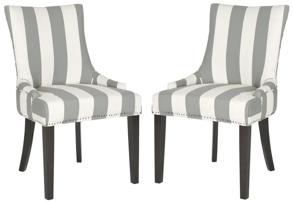 Lester 19H  Awning Stripes Dining Chair (Set Of 2)   Flat Nail Heads