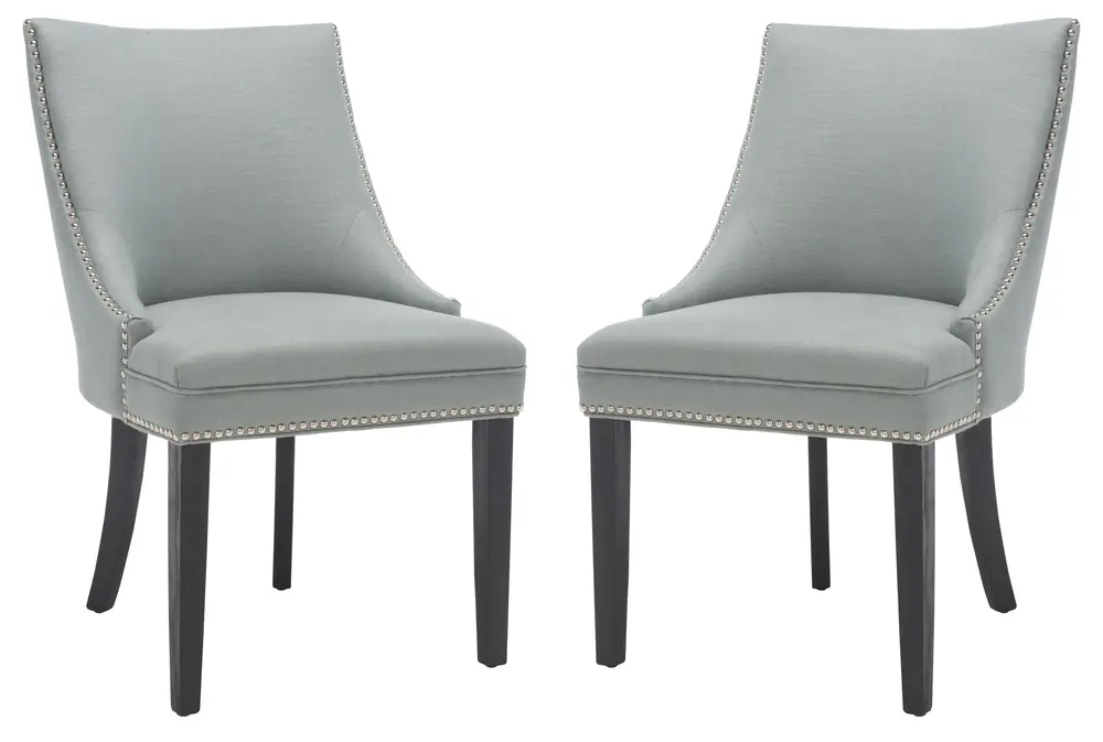 Afton 20H  Side Chair (Set Of 2)   Silver Nail Heads