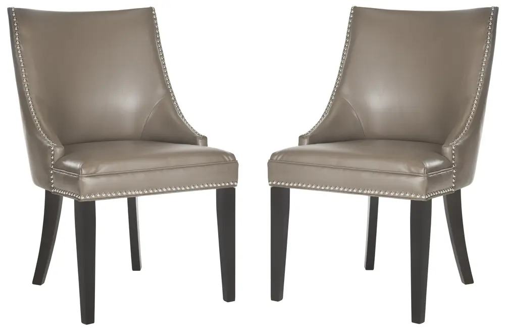 Afton 20H  Side Chair (Set Of 2)   Silver Nail Heads