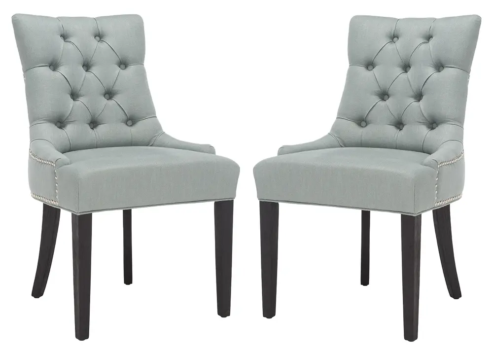 Harlow 19H  Tufted Ring Chair (Set Of 2)   Silver Nail Heads