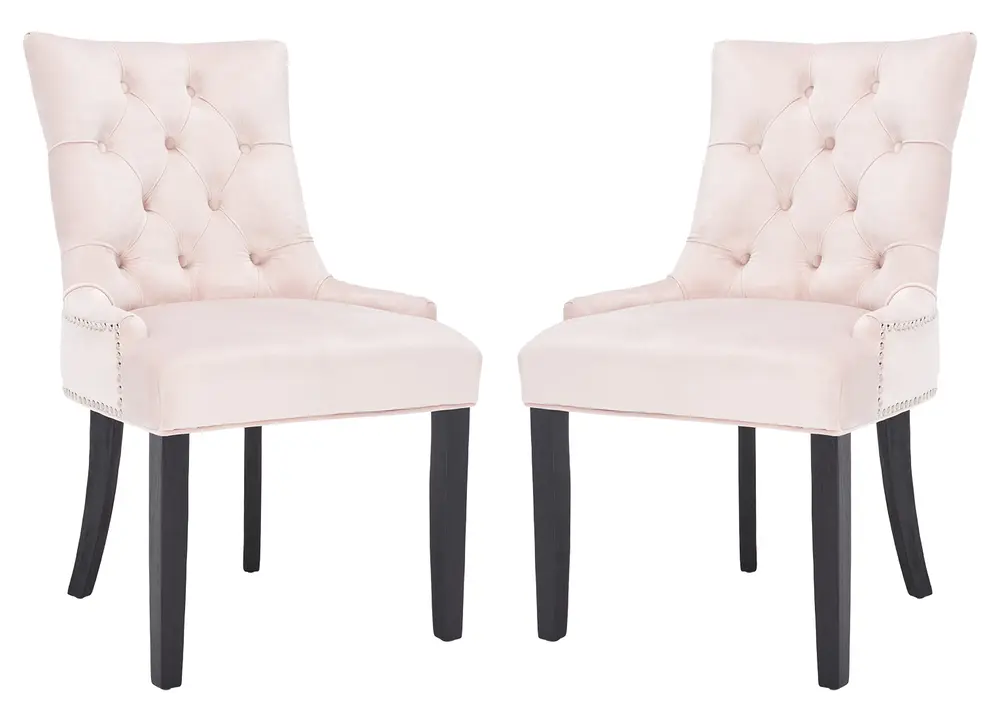Harlow 19H  Tufted Ring Chair (Set Of 2)   Silver Nail Heads