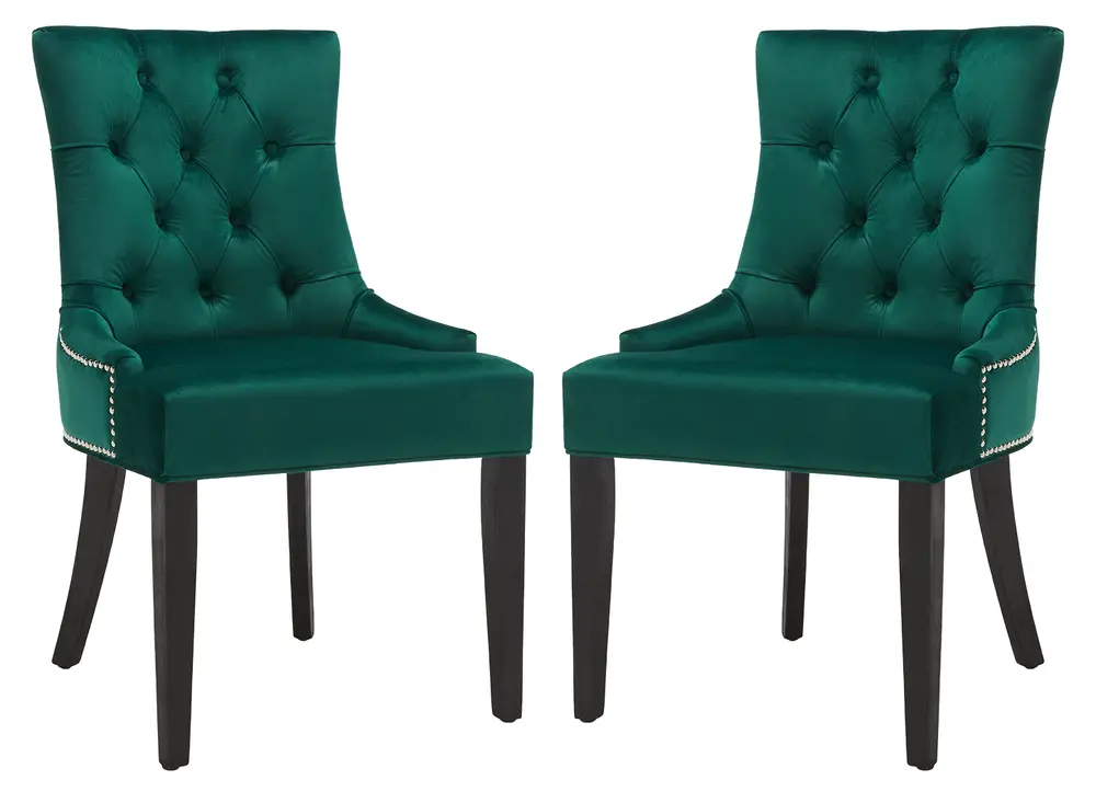 Harlow 19H  Tufted Ring Chair (Set Of 2)   Silver Nail Heads