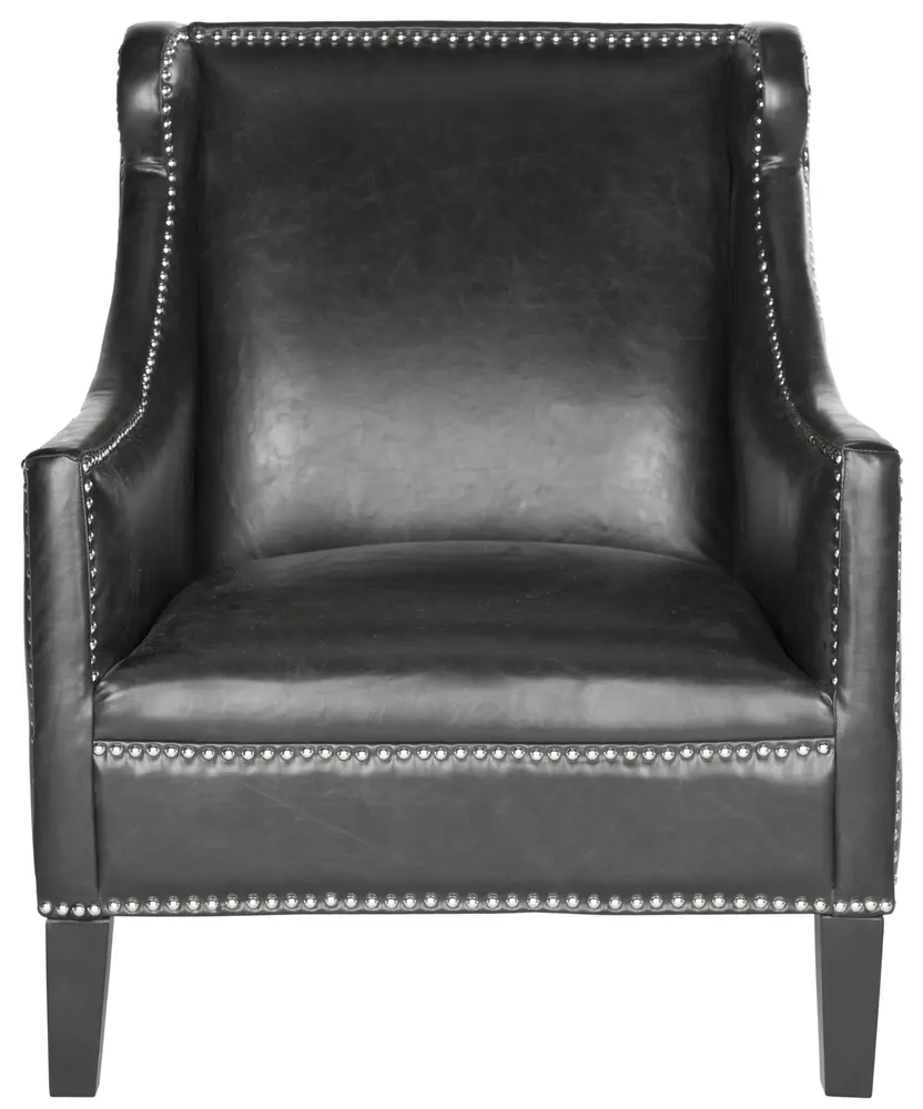 Mckinley Leather Club Chair   Silver Nail Heads