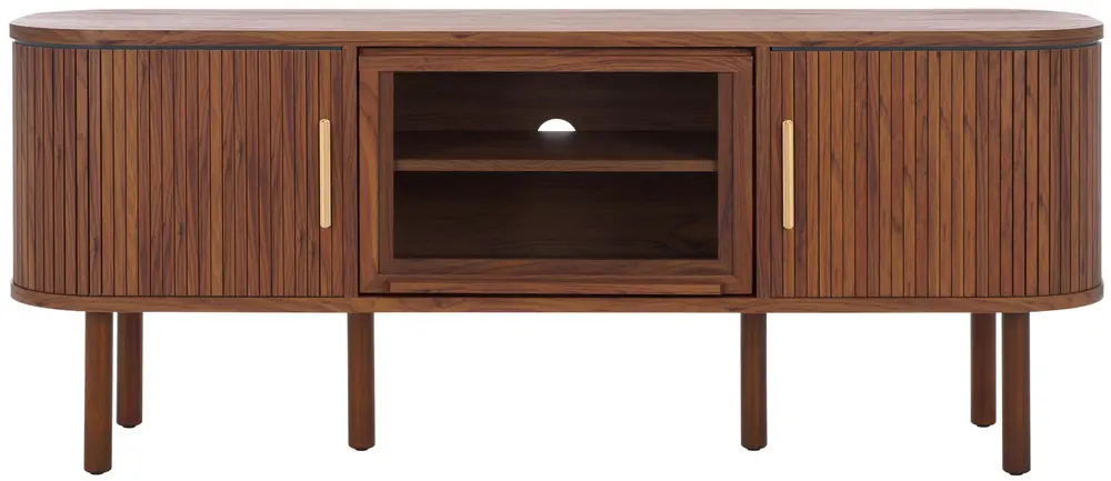 Tealla 2 Tambour & 1 Glass Lift Door Media Stand