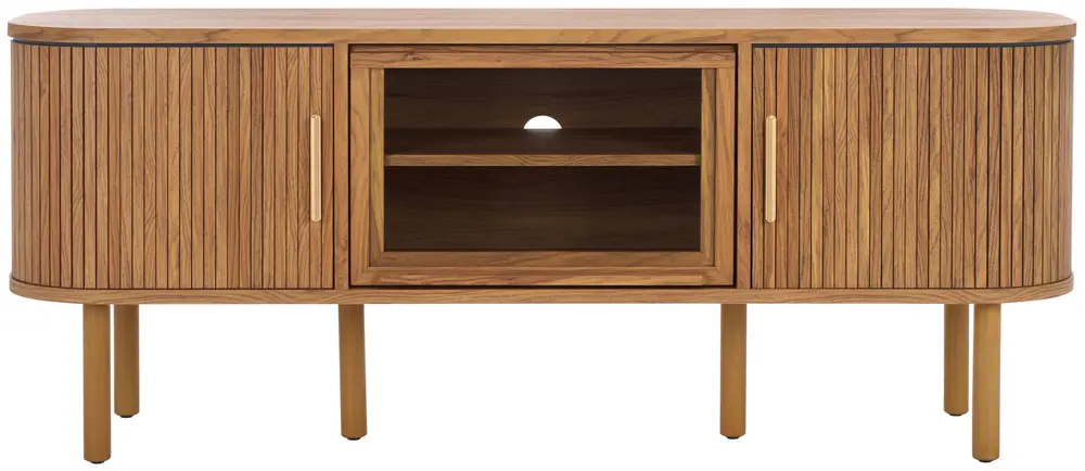 Tealla 2 Tambour & 1 Glass Lift Door Media Stand