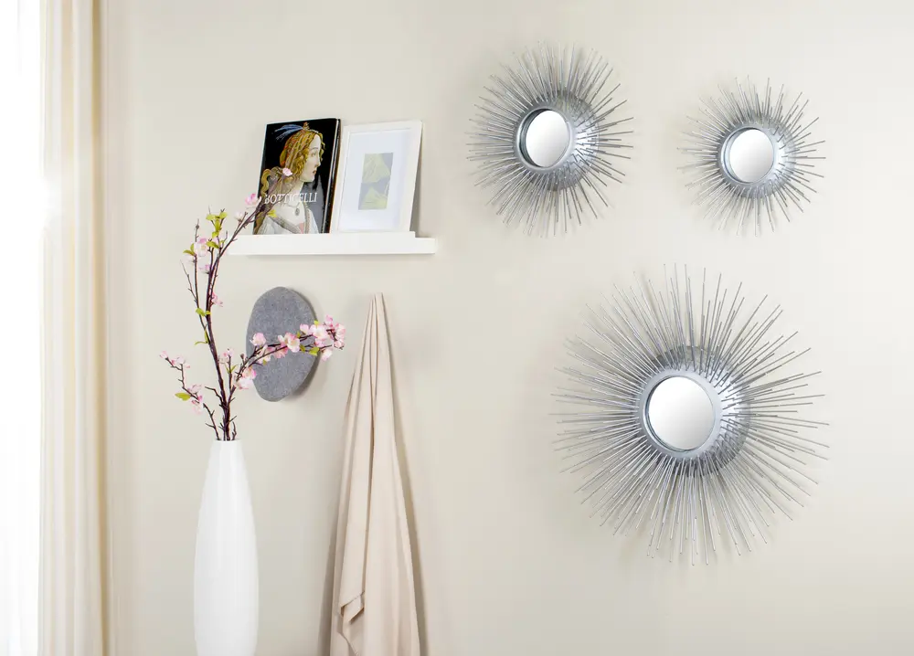 Sunburst Triptych Mirror Set Of 3