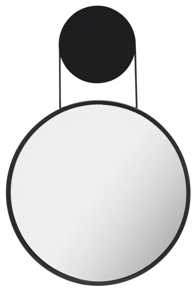 Aura, 24 Inch, Matte Black, Iron/Mdf Mirror