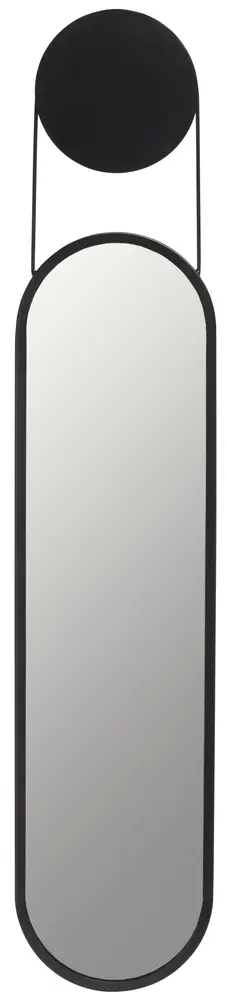Aistina, 12.5 Inch, Matte Black, Iron/Mdf Mirror