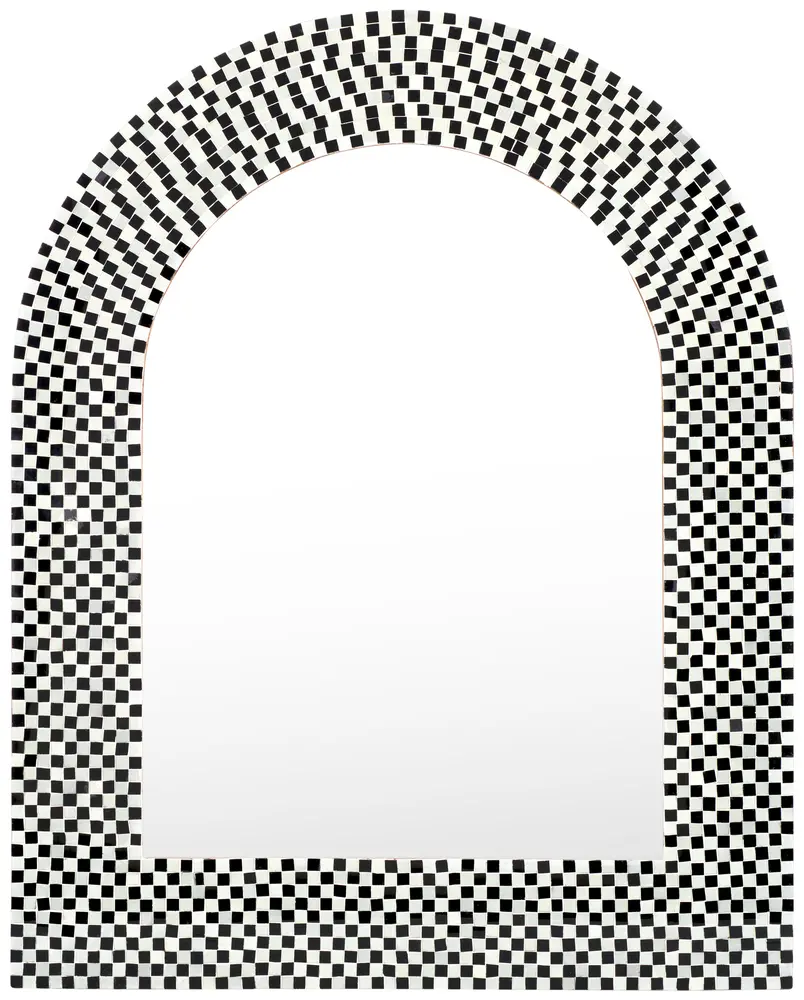 Martini, 30 Inch, Black/White, Glass Mosaic/Iron/Mdf Mirror
