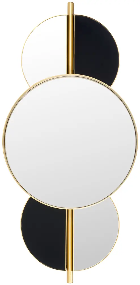 Syrus, 16.5 Inch, Gold/Black/White, Iron Mirror