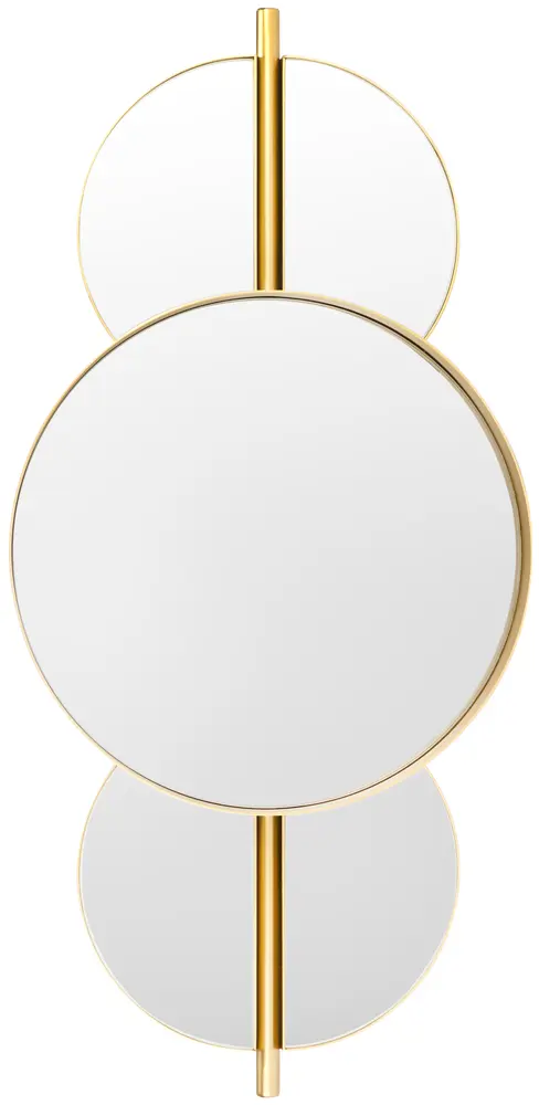 Syrus, 16.5 Inch, Gold/White, Iron Mirror