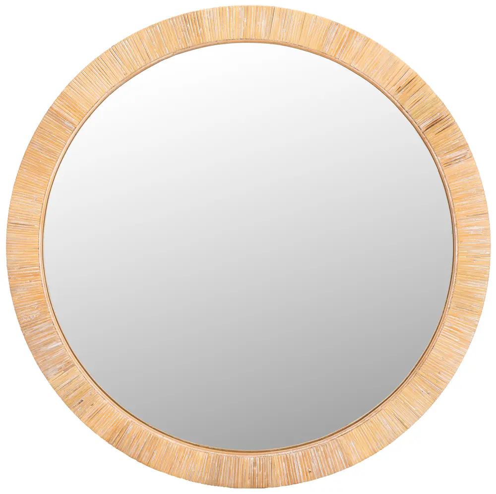 Mila 35.75 Inch, Natural, Wood/Vine Mirror