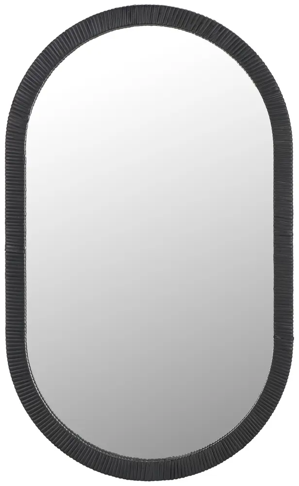 Minna 17.72 Inch, Black, Wood Mirror