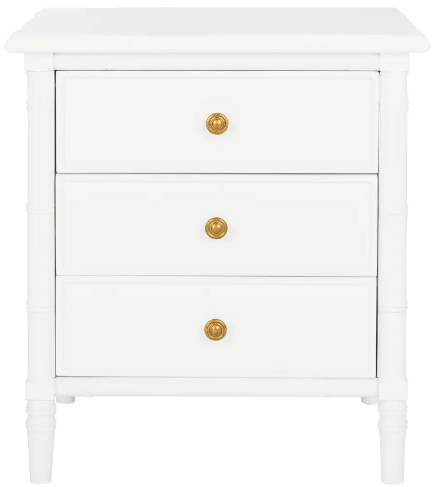 Mina  3 Drawer Nightstand