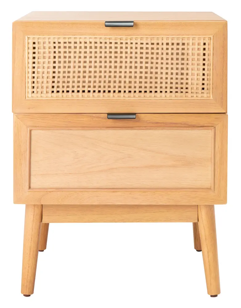 Baisley 2 Drawer Rattan Nightstand
