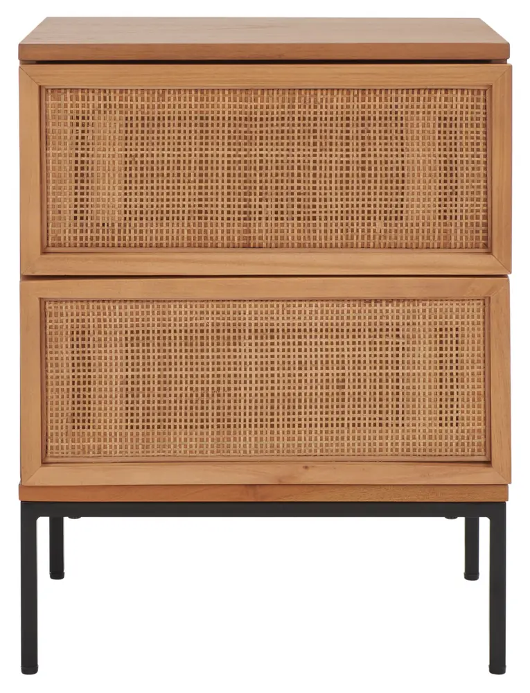 Zadie 2 Drawer Rattan Nightstand