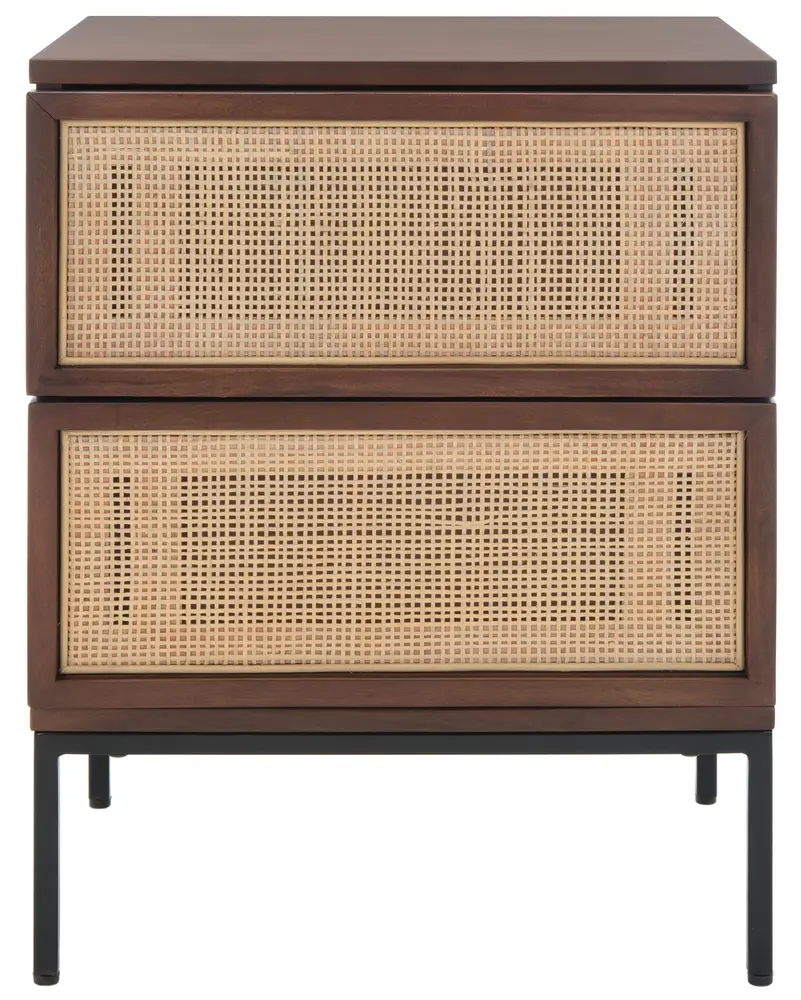 Zadie 2 Drawer Rattan Nightstand