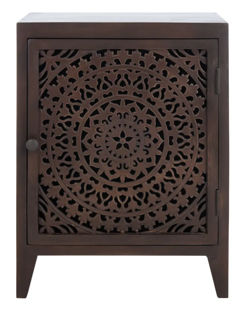 Thea 1 Door Carved Nightstand