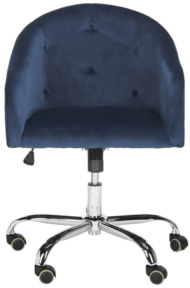 Amy Tufted Velvet Chrome Leg Swivel Office Chair