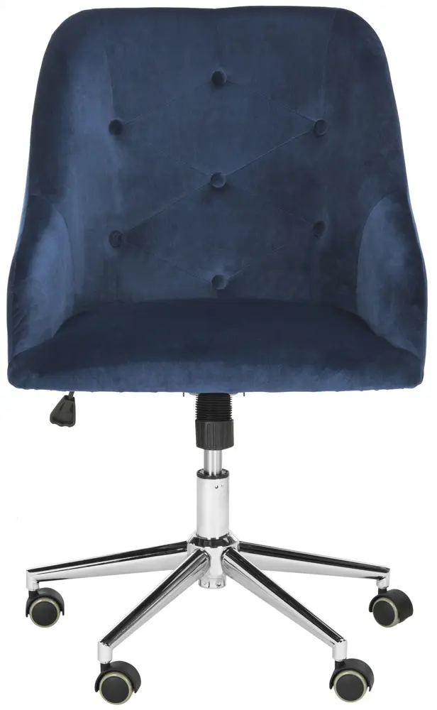 Evelynn Tufted Velvet Chrome Leg Swivel Office Chair