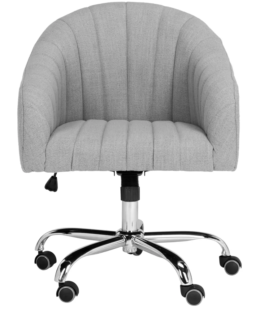 Themis Linen Chrome Leg Swivel Office Chair